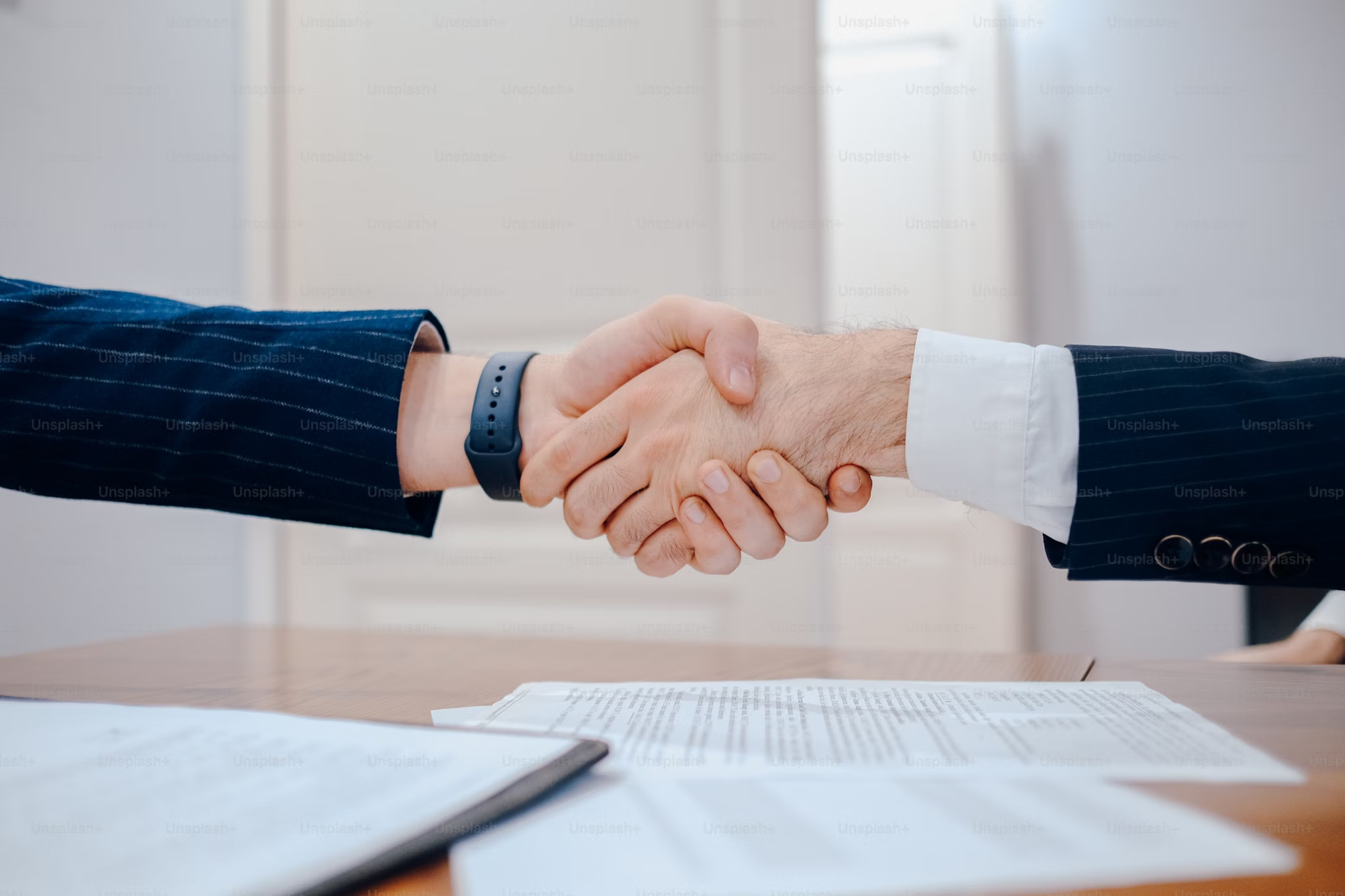 two people shaking hands in agreement